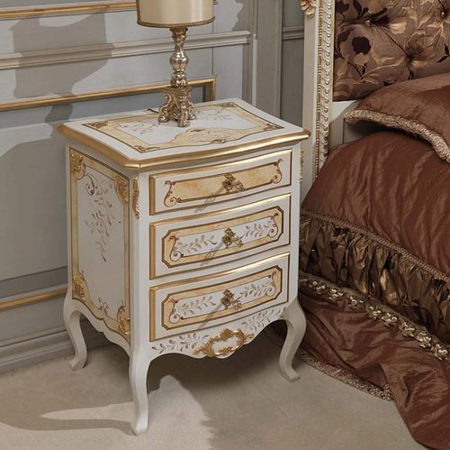 Comodino in stile - French  - VIMERCATI MEDA LUXURY CLASSIC FURNITURE - in legno / con supporto in legno / rettangolare