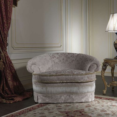 Poltrona in stile - London - VIMERCATI MEDA LUXURY CLASSIC FURNITURE - in tessuto / grigia / con braccioli