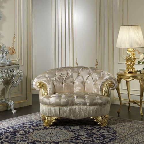 Poltrona in stile - Paris - VIMERCATI MEDA LUXURY CLASSIC FURNITURE - in tessuto / fatta a mano / grigia
