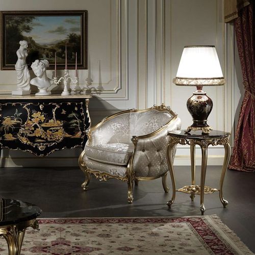 Poltrona in stile Luigi XV - Venezia - VIMERCATI MEDA LUXURY CLASSIC FURNITURE - in tessuto / in legno / fatta a mano