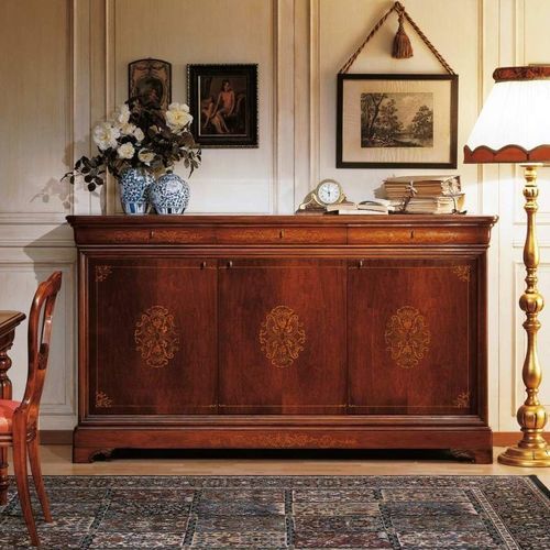 Credenza in stile francese - French 19th century - VIMERCATI MEDA LUXURY CLASSIC FURNITURE - in noce / con cassetti / con ante battenti