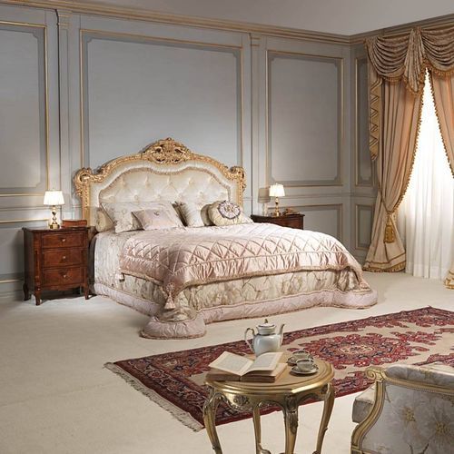 Letto matrimoniale - FRENCH 19TH CENTURY - VIMERCATI MEDA LUXURY CLASSIC FURNITURE - in stile / imbottito / con testiera imbottita