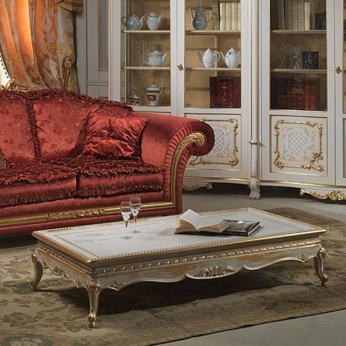 Tavolino basso in stile Luigi XV - VENICE - VIMERCATI MEDA LUXURY CLASSIC FURNITURE - in legno / con supporto in legno / rettangolare