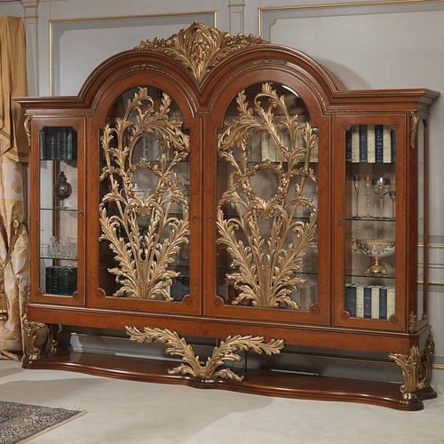 Credenza con alzata in stile - VERSAILLES - VIMERCATI MEDA LUXURY CLASSIC FURNITURE - in legno / in vetro