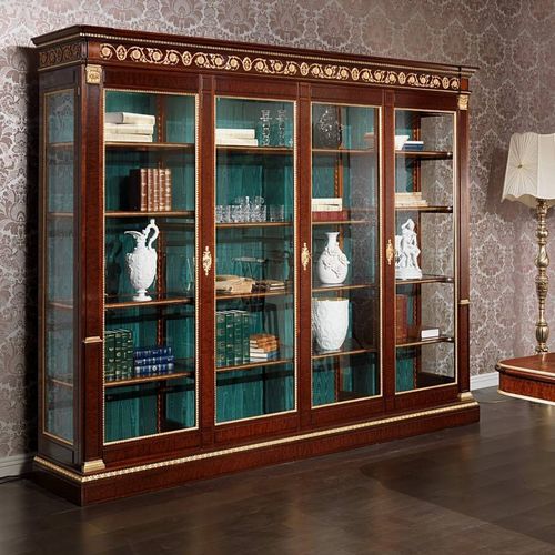 Credenza con alzata in stile - ERMITAGE - VIMERCATI MEDA LUXURY CLASSIC FURNITURE - in legno / in vetro