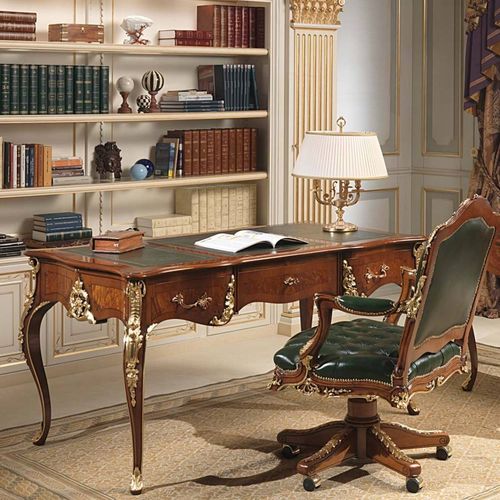 Scrivania da terra - art. 2008 - VIMERCATI MEDA LUXURY CLASSIC FURNITURE - in stile Luigi XV / in legno / dritta