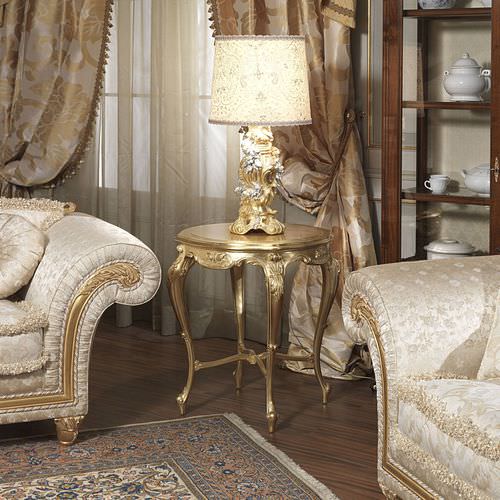 Tavolo d'appoggio in stile - IMPERIAL - VIMERCATI MEDA LUXURY CLASSIC FURNITURE - in legno / con supporto in legno / rotondo