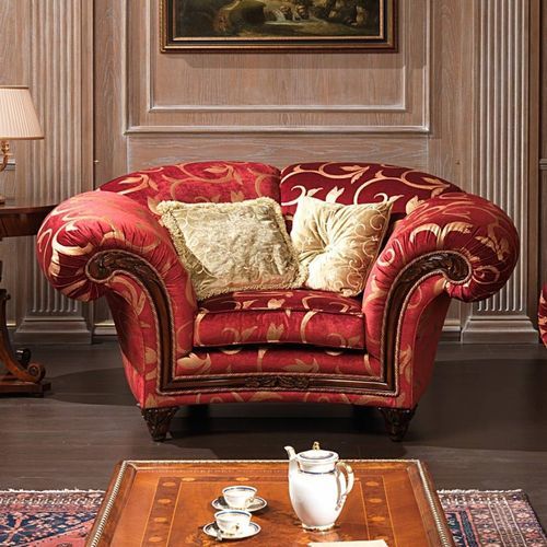 Poltrona in stile - PALACE - VIMERCATI MEDA LUXURY CLASSIC FURNITURE - in tessuto / in noce / per cuscini