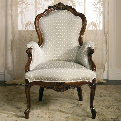 Poltrona in stile - CARLOTTA - VIMERCATI MEDA LUXURY CLASSIC FURNITURE - in tessuto / in legno / grigia