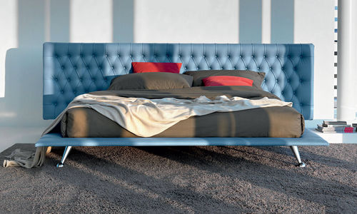 Letto matrimoniale - DIZZY LARGE - noctis - contemporaneo / con testiera imbottita / in pelle