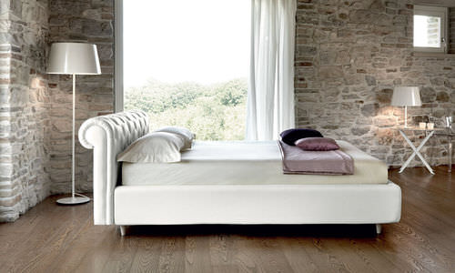 Letto matrimoniale - PARIS - noctis - contemporaneo / imbottito / in pelle