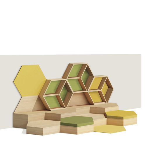 Pouf modulare - HEXAGONS - gonzagarredi - contemporaneo / in legno / altre forme