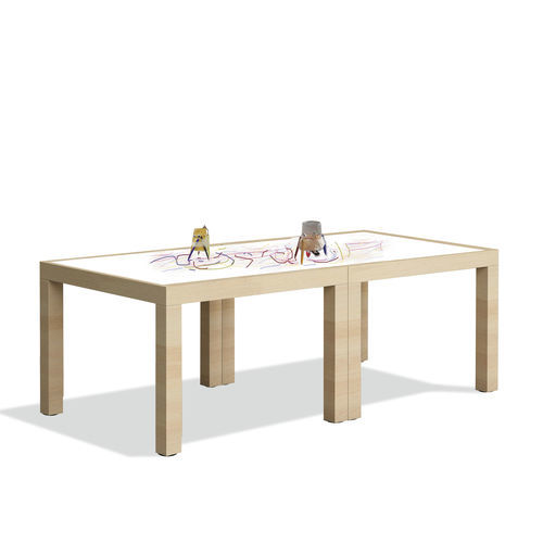 Tavolo da lavoro contemporaneo - gonzagarredi - in legno / con supporto in metallo / quadrato