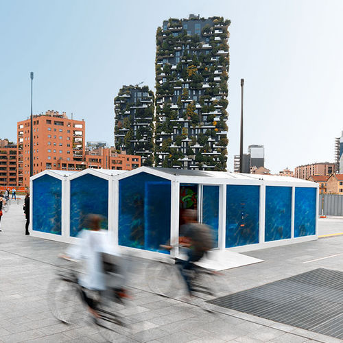 Edificio modulare - GLASS HOUSE - Cagis Srl - temporaneo / in legno lamellare / struttura in legno