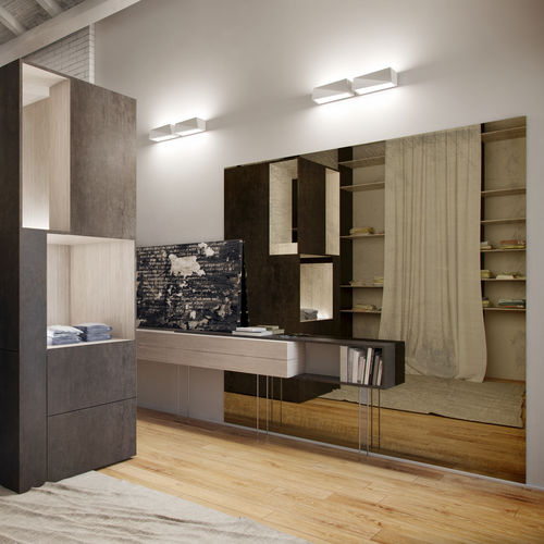 Applique contemporanea - YIN - BUZZI & BUZZI - da interno / Aircoral® / rettangolare