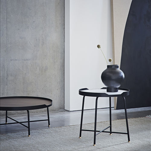 Tavolo d'appoggio contemporaneo - MONTY - Dare Studio - in rovere / in noce americano / in ottone