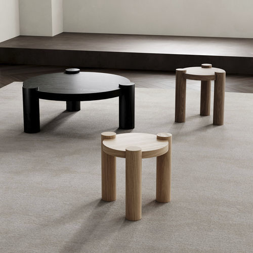 Tavolino basso contemporaneo - CLYDE - Dare Studio - in legno massiccio / con supporto in legno / circolare