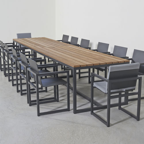 Tavolo da pranzo contemporaneo - SPIKES - SACHI - Premium Outdoor Furniture - in frassino / in alluminio / rettangolare