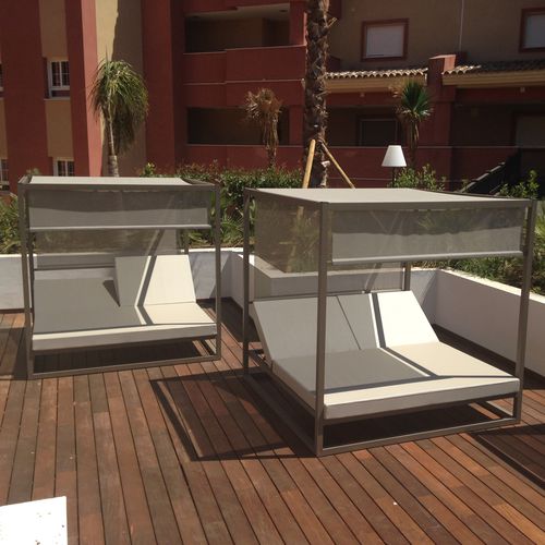 Lettino prendisole contemporaneo - BALI - SACHI - Premium Outdoor Furniture - in Sunbrella® / in alluminio / da giardino