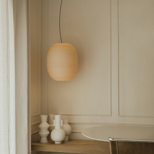 Plafoniera contemporanea - TIERRA 470 - Faro Barcelona - geometrica / scultura / in rovere