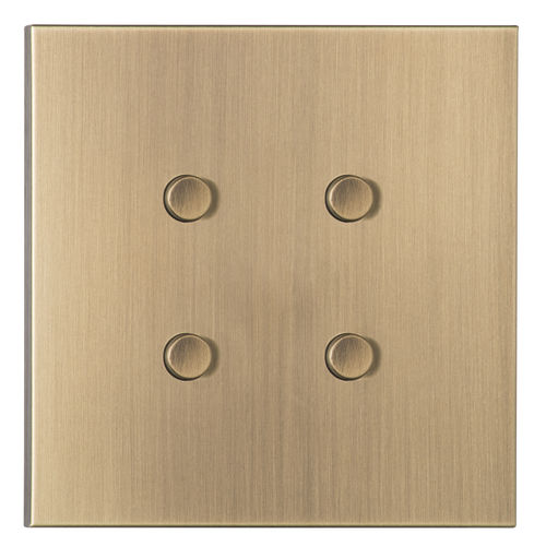 Interruttore a pulsante - PNV004-VO - LUXONOV - ad incasso / quadruplo / in ottone