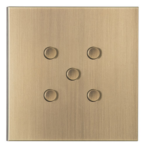Interruttore a pulsante - PNV005-VO - LUXONOV - ad incasso / quintuplo / in ottone
