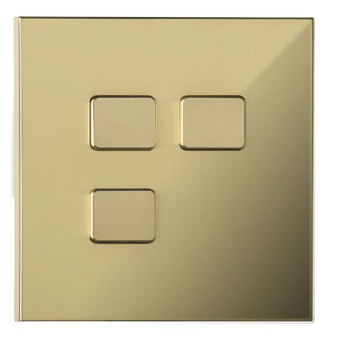 Interruttore a pulsante - PDO003-LM - LUXONOV - ad incasso / triplo / in ottone