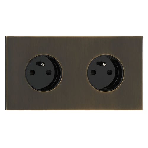Presa di corrente - COLLECTION SIAM: PSI009-BM-H - LUXONOV - doppia / da parete / in ottone