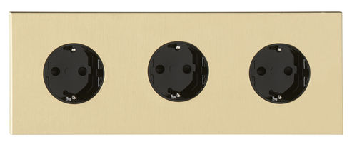 Presa di corrente - COLLECTION SIAM: PSI014-LB-H - LUXONOV - tripla / da parete / in ottone