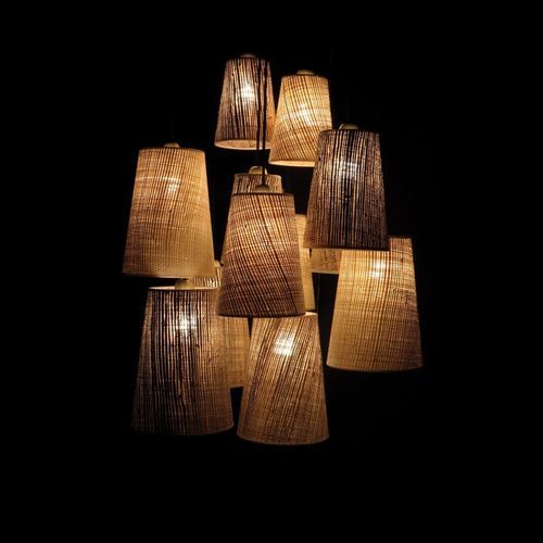 Lampadario contemporaneo - SIMBA 12 O58 - Stéphane DAVIDTS - in tessuto / contract / con paralumi