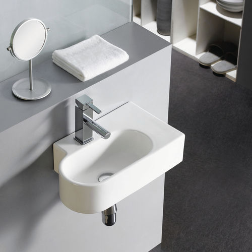 Lavabo sospeso - KABUTO - Bath Collection S.L. - in porcellana / con specchio regolabile / ovale
