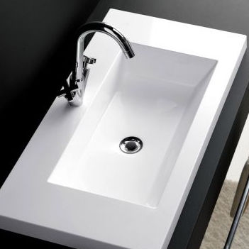 Lavabo da incasso - COLLOTO - Bath Collection S.L. - in resina / con piano integrato / rettangolare