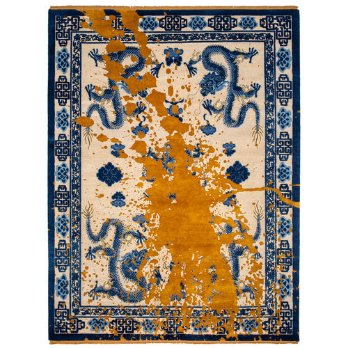 Tappeto contemporaneo - IMPERIAL DRAGON DEPOSIT - JAN KATH - Contemporary Rug Art - con animali / in lana / in seta