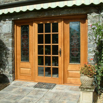 Porta d'ingresso - SIDE PANELS - Broadleaf Timber - in legno massiccio / in rovere / in vetro