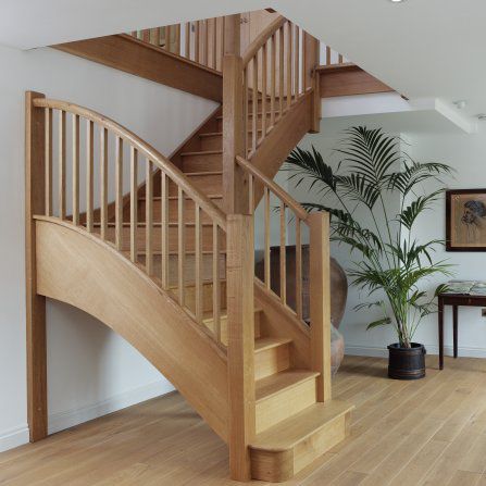Scala a L - Broadleaf Timber - con gradini in legno / con struttura in legno / tradizionale