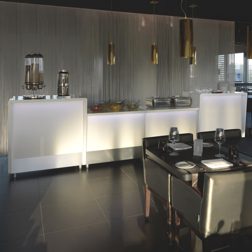 Bancone luminoso - MODULAR - MOREE - da bar / in legno / dritto
