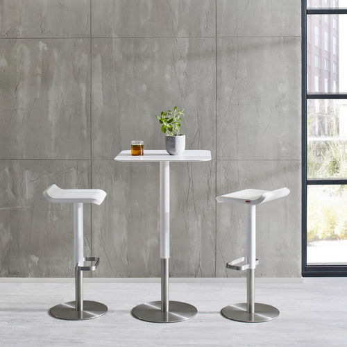 Tavolo alto contemporaneo - ED 105 - MOREE - in HPL / con supporto in acciaio inossidabile / con supporto in acciaio verniciato