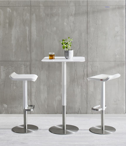Sgabello da bar contemporaneo - ED: 13-02-03 - MOREE - in legno compensato / in legno laccato / con supporto in acciaio inossidabile