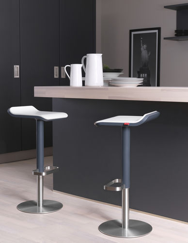 Sgabello da bar contemporaneo - ED: 13-02-01 - MOREE - in legno compensato / in legno laccato / con supporto in acciaio inossidabile