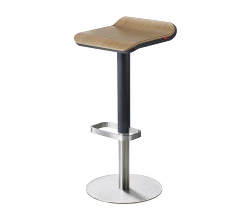 Sgabello da bar contemporaneo - ED: 13-02-11 - MOREE - in rovere / in legno compensato / con supporto in acciaio inossidabile