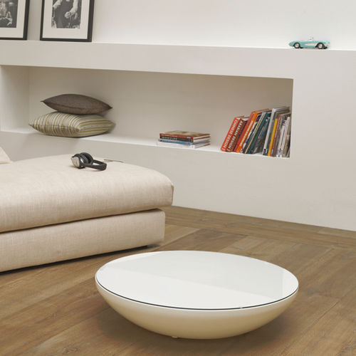 Tavolino basso contemporaneo - LOUNGE VARIATION - MOREE - in vetro / con supporto in PMMA / con supporto in