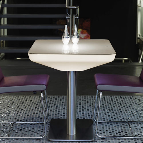 Tavolo da bistrot luminoso - STUDIO 75 - MOREE - contemporaneo / in vetro / con supporto in alluminio
