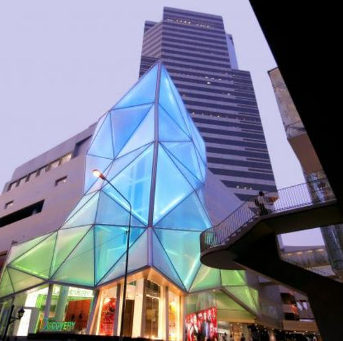 Membrana tessile ETFE Texlon® - SIAM DISCOVERY, THAILAND - Vector Foiltec - da tetto / colorata