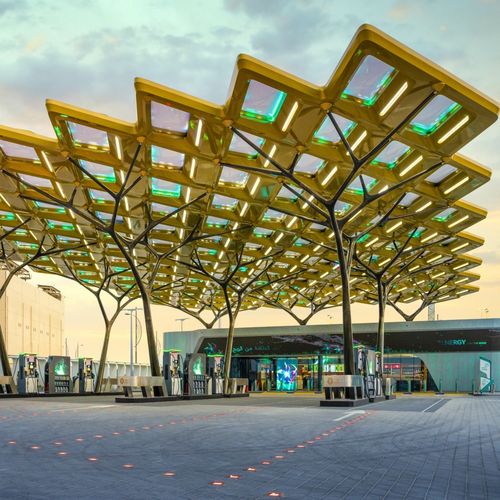 Pensilina da ingresso - SERVICE STATION OF THE FUTURE - Vector Foiltec - in fibra di carbonio / in plastica / piatta