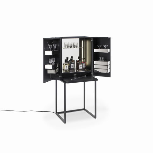 Mobile bar contract - magic cube bar s - YOMEI - contemporaneo / in noce / in legno laccato