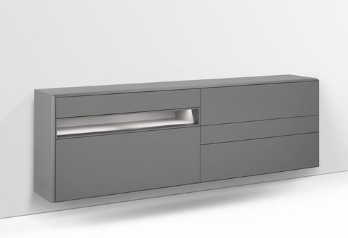 Credenza a muro - S100  - YOMEI - contemporanea / in legno massiccio / grigia