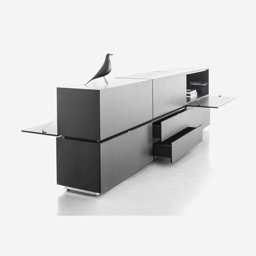 Credenza contemporanea - magic matrix - YOMEI - in acciaio inossidabile / in pelle / con cassetti