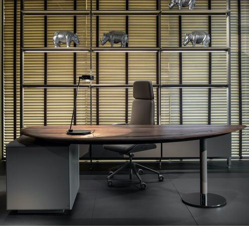 Scrivania da terra - S100 - YOMEI - contemporanea / in legno / dritta