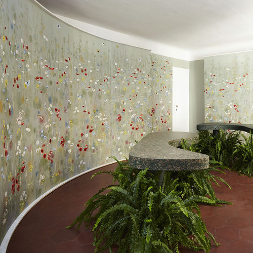 Carta da parati contemporanea - CLEF DES CHAMPS - Fromental - in seta / a fiori / fatta a mano