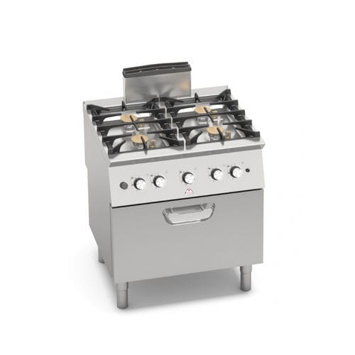 Blocco cottura a gas - SG7F4+FG - Berto's S.p.A. - 4 fuochi / 1 forno / con lavaggio manuale